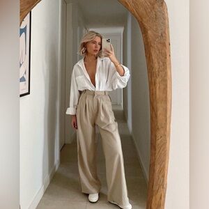 Rachel Zoe Tan Wide Leg Pants